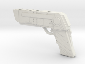 Futuristic handgun Concept in White Natural Versatile Plastic