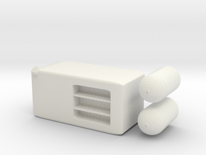 1/10 Truck Lorry Fuel and Air Tanks in White Natural Versatile Plastic