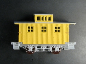 R24a New N Chassis for Bachmann Bobber Caboose x2 in Tan Fine Detail Plastic