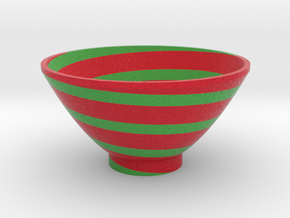 DRAW bowl - spiral red green in Full Color Sandstone