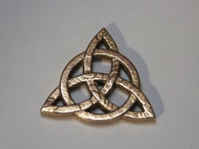 Triquetra Celtic Necklace Center Piece in Polished Bronzed Silver Steel