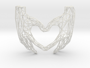 Heart Hands Wired in White Natural Versatile Plastic