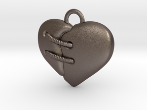 Cuore 30mm in Polished Bronzed Silver Steel