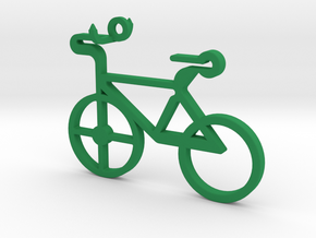 Bicycle Pendant in Green Processed Versatile Plastic