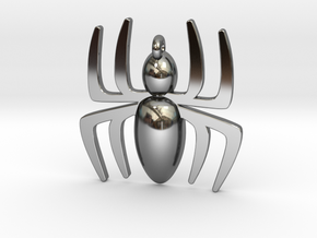 Spider Pendant in Fine Detail Polished Silver