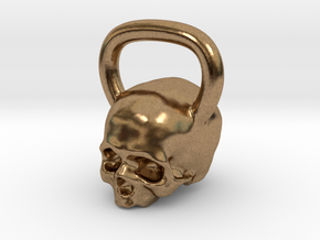 Kettlebell Skull Pendant .75 Scale in Natural Brass