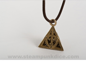 Deathly Hallows Pendant in Polished Bronzed Silver Steel