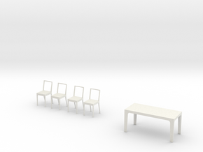 Esstisch Mit Stühlen in White Natural Versatile Plastic