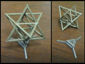 Sharp Merkaba Stand - 3cm in Polished Bronzed Silver Steel