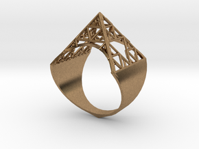 Sierpinski Pyramid Ring (feminine version) size 9 in Natural Brass