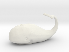 Happy Whale in White Natural Versatile Plastic