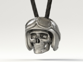 Easy Rider Skull Pendant "Silver" in Polished Nickel Steel