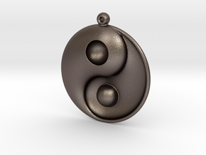 Yin Yang - 6.1 - Earring - Left in Polished Bronzed Silver Steel