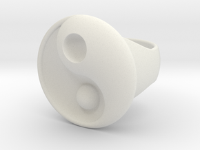 Yin Yang - 6.1 - Ring For Man - 16.5 Mm in White Natural Versatile Plastic