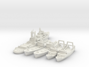 Lloydsman tug and trawlers 1/700 and 1/600 in White Natural Versatile Plastic: 1:700