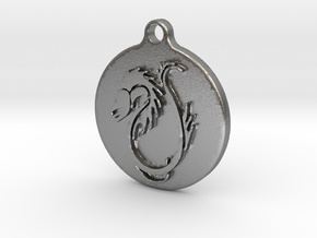 Dragon pedant in Natural Silver
