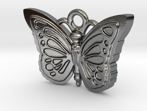 Butterfly in Fine Detail Polished Silver