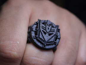Decepticon Ring Size 10 in Matte Black Steel
