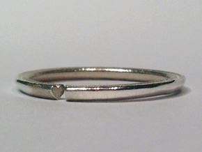 Secret Hidden Heart Ring (Size 6) in Polished Silver