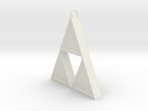 Triforce Pendant in White Natural Versatile Plastic