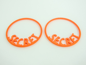 Custom Hoop Earrings - Secret 30mm in Orange Processed Versatile Plastic