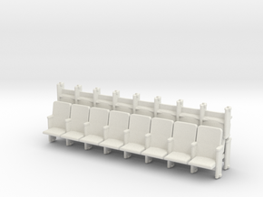 HO Scale 8 X 3 Theater Seats  in White Natural Versatile Plastic