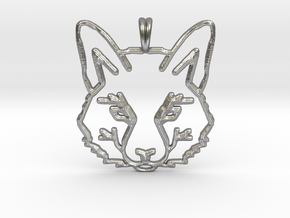 FOX TOTEM Designer Symbol Jewelry Pendant in Natural Silver