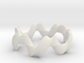 Mobius bracelet 06  in White Natural Versatile Plastic