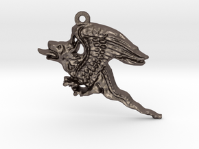 A Dragon in Polished Bronzed Silver Steel