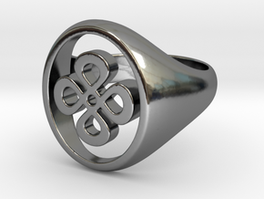 Floating signet ring size 7 in Fine Detail Polished Silver