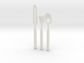 Knife Fork Spoon Set - Innovation vs. Utiltiy in White Natural Versatile Plastic