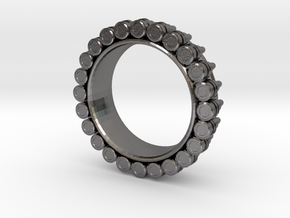 Bullet ring(size = USA 4.5-5) in Polished Nickel Steel