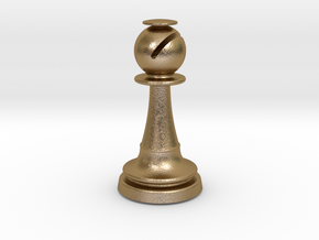 Inception Bishop Chess Piece (Lite) in Polished Gold Steel