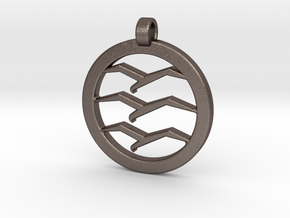 Gliding Badge Pendant in Polished Bronzed Silver Steel