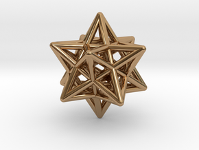 Stellated Dodecahedron Pendant in Polished Brass