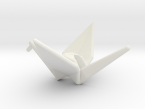 Origami Crane in White Natural Versatile Plastic