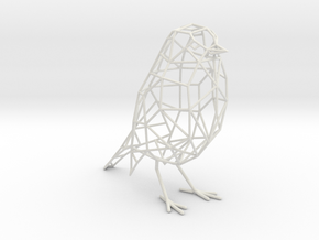 Bird wireframe (with eyes) - smaller version in White Natural Versatile Plastic