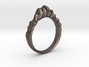 Fluctus Ring in Polished Bronzed Silver Steel