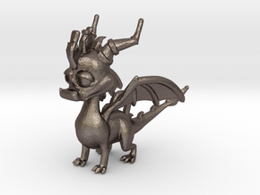 Spyro the Dragon Pendant/charm in Polished Bronzed Silver Steel