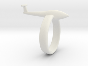 Glider ring (T-tail) in White Natural Versatile Plastic