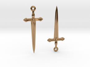 Dagger Earrings in Polished Brass
