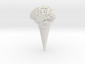 Icecream Brain in White Natural Versatile Plastic