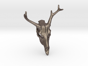 Deer Skull in Polished Bronzed Silver Steel