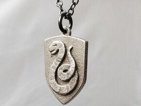 Slytherin Crest Necklace in Polished Bronzed Silver Steel