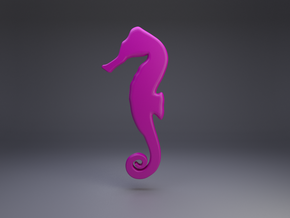 Seahorse Silhouette in Pink Processed Versatile Plastic