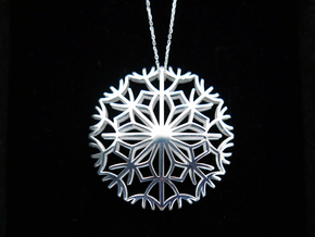 Dandelion seeds pendant in Polished Silver