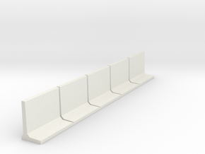HO Retaining Wall 1500mm 5pc in White Natural Versatile Plastic