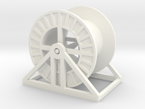 HO Steel Cable Reel (Empty) in White Processed Versatile Plastic