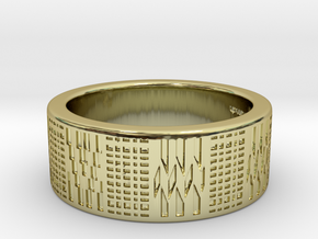 Kente Ring in 18k Gold Plated Brass: Medium