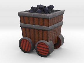 Game Piece, Power Grid, Coal Cart Token in Full Color Sandstone